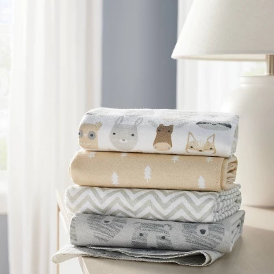Flannel Baby Blankets Little Cub - Cloud Island™ Gray/Neutral 4pk 1 Flannel Baby Blankets Little Cub - Cloud Island™ Gray/Neutral 4pk
