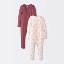 Baby Girls' 2pk Floral Soft Blend Sleep N' Play - Cloud Island™ Burgundy -Little Luxe Store GUEST 0409410b a941 45c2 ab53 9eeb3071ce45