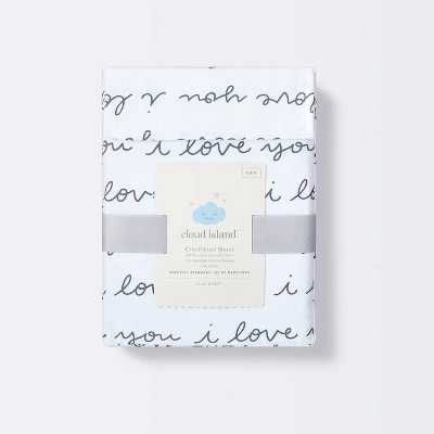 Fitted Crib Sheet I Love You - Cloud Island™ White/Gray 4 Fitted Crib Sheet I Love You - Cloud Island™ White/Gray - Image 4