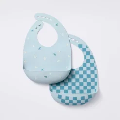 Silicone Bibs - 2pk - Birds/Checker - Cloud Island™ 7 Silicone Bibs - 2pk - Birds/Checker - Cloud Island™ -Little Luxe Store GUEST 05baecde ad3c 436e 932f bd0032982d3b