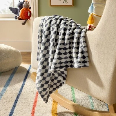 Black And White Scallop Halloween Baby Blanket - Cloud Island™ 1 Black And White Scallop Halloween Baby Blanket - Cloud Island™