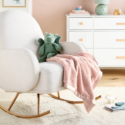 Solid Satin Edge Plush Baby Blanket - Pink - Cloud Island™ 1 Solid Satin Edge Plush Baby Blanket - Pink - Cloud Island™