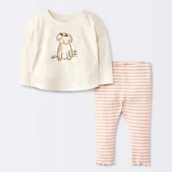 Baby Girls' 2pc Dog Floral Leggings Set - Cloud Island™ Cream 7 Baby Girls' 2pc Dog Floral Leggings Set - Cloud Island™ Cream -Little Luxe Store GUEST 0cef83c1 fa30 4020 a74a 757f0742d664