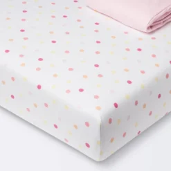 Fitted Jersey Crib Sheet 2pk - Cloud Island™ Multi Dot And Solid Pink 7 Fitted Jersey Crib Sheet 2pk - Cloud Island™ Multi Dot And Solid Pink -Little Luxe Store GUEST 0d04cf26 865a 42c4 9e1c d09beed344dd