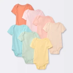 Baby 7pk Short Sleeve Bodysuit - Cloud Island™ Turquoise Blue -Little Luxe Store GUEST 153ba0b3 3311 468e a375 d8b5cc67691c