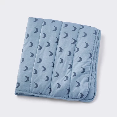 Rayon From Bamboo Jersey Quilted Blanket - Moons - Blue - Cloud Island™ 4 Rayon From Bamboo Jersey Quilted Blanket - Moons - Blue - Cloud Island™ - Image 4