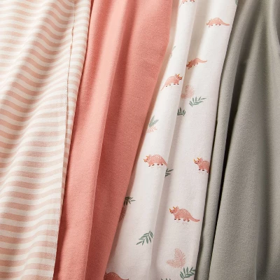 Flannel Baby Blanket - Coral Dinosaurs - 4pk - Cloud Island™ 2 Flannel Baby Blanket - Coral Dinosaurs - 4pk - Cloud Island™ - Image 2