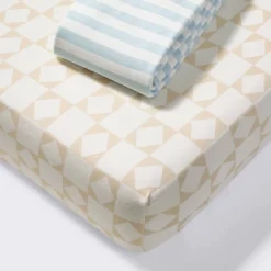 Fitted Jersey Crib Sheet - Stripes & Checks - 2pk - Cloud Island™ 7 Fitted Jersey Crib Sheet - Stripes & Checks - 2pk - Cloud Island™ -Little Luxe Store GUEST 16fc8848 4525 47b8 9617 c6d853c10146