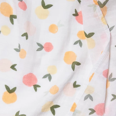 Muslin Swaddle Blanket Citrus - Cloud Island™ White/Orange 2 Muslin Swaddle Blanket Citrus - Cloud Island™ White/Orange - Image 2