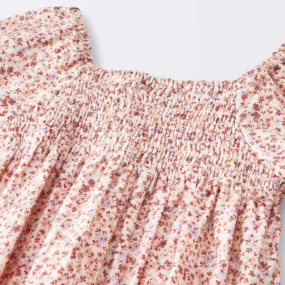 Baby Girls' Floral Smocked Romper - Cloud Island™ Pink 2 Baby Girls' Floral Smocked Romper - Cloud Island™ Pink - Image 2