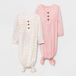 Baby Girls' 2pk Modal Tie NightGown - Cloud Island™ Pink -Little Luxe Store GUEST 261e7217 0f0a 40b9 bec6 74f8b1f7e4c6
