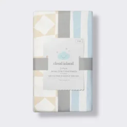 Fitted Jersey Crib Sheet - Stripes & Checks - 2pk - Cloud Island™ 6 Fitted Jersey Crib Sheet - Stripes & Checks - 2pk - Cloud Island™ -Little Luxe Store GUEST 26ca8228 7e32 4e72 a97a 78fc9ddbee70