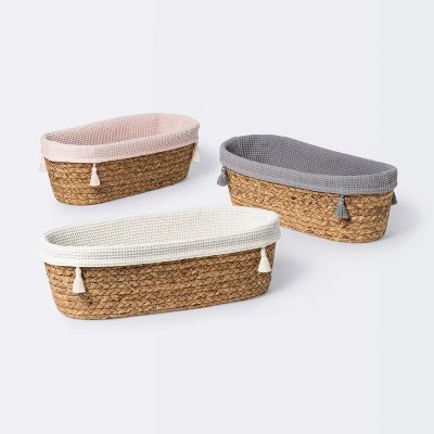Natural Weave Oval Storage Bin With Waffle Weave Liner - Cloud Island™ 3 Natural Weave Oval Storage Bin With Waffle Weave Liner - Cloud Island™ - Image 3