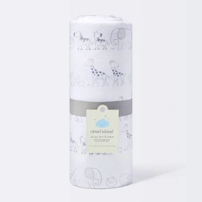 Jersey Knit Reversible Blanket Two By Two - Cloud Island™ Gray 3 Jersey Knit Reversible Blanket Two By Two - Cloud Island™ Gray - Image 3