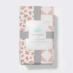 Fitted Jersey Crib Sheet - Ditsy Rose - 2pk - Cloud Island™ 6 Fitted Jersey Crib Sheet - Ditsy Rose - 2pk - Cloud Island™ -Little Luxe Store GUEST 2e691647 7c64 4504 a427 1ce9fb76376c