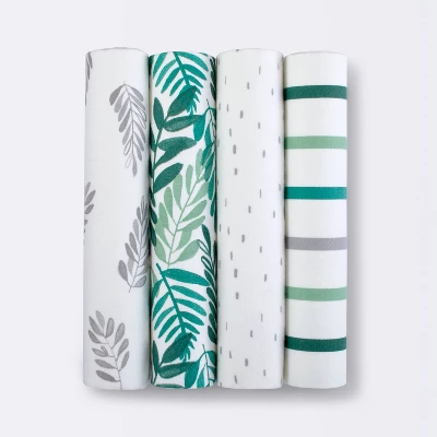 Flannel Baby Blanket - Cloud Island™ Green 4pk 3 Flannel Baby Blanket - Cloud Island™ Green 4pk - Image 3