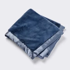 Solid Satin Edge Plush Baby Blanket - Blue Steel - Cloud Island™ -Little Luxe Store GUEST 303dfe91 c513 4713 961b cb5d13d4270e