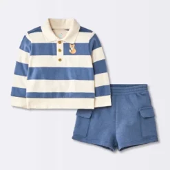 Baby Boys' 2pc Fox Striped Polo Shorts Set - Cloud Island™ Navy Blue -Little Luxe Store GUEST 34b42e23 a865 47f3 8aec 5e1a6f003b4a