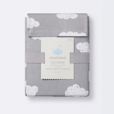Crib Fitted Sheet Clouds - Cloud Island™ Gray 4 Crib Fitted Sheet Clouds - Cloud Island™ Gray - Image 4
