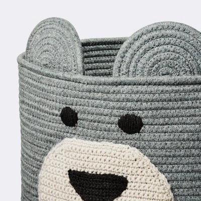 Decorative Basket - Cloud Island™ XL Coiled Bear Face Gray 2 Decorative Basket - Cloud Island™ XL Coiled Bear Face Gray - Image 2