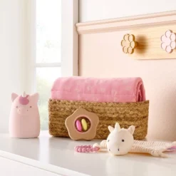 Rayon From Bamboo Jersey Quilted Blanket - Ditsy Floral - Pink - Cloud Island™