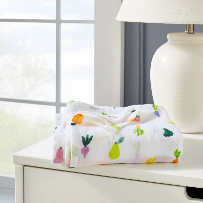 Muslin Swaddle Blanket - Cloud Island™ Fruits And Veggies 1 Muslin Swaddle Blanket - Cloud Island™ Fruits And Veggies