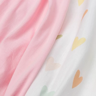 Fitted Playard Jersey Sheet - Cloud Island™ Hearts/Pink 2pk 1 Fitted Playard Jersey Sheet - Cloud Island™ Hearts/Pink 2pk
