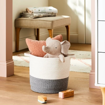 Coiled Rope Bin With Color Band - Cloud Island™ 1 Coiled Rope Bin With Color Band - Cloud Island™