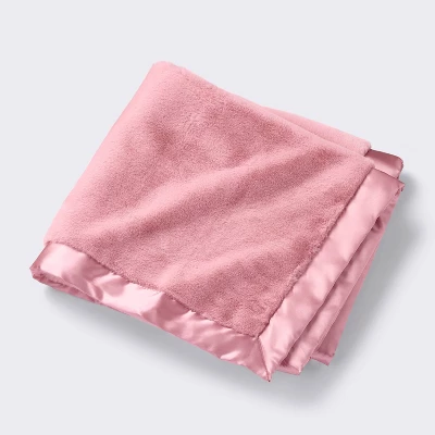 Solid Satin Edge Plush Blanket - Mauve - Cloud Island™ 4 Solid Satin Edge Plush Blanket - Mauve - Cloud Island™ - Image 4