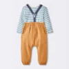 Baby Boys' 2pc Striped Suspender Top & Bottom Set - Cloud Island™ Blue