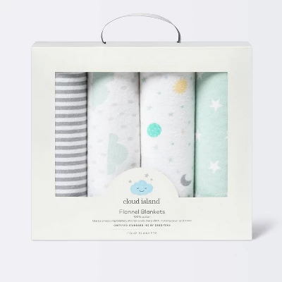 Flannel Baby Blankets Space - Cloud Island™ 4pk 2 Flannel Baby Blankets Space - Cloud Island™ 4pk - Image 2