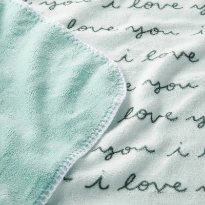 Plush Baby Blanket - I Love You Script - Cloud Island™ 2 Plush Baby Blanket - I Love You Script - Cloud Island™ - Image 2