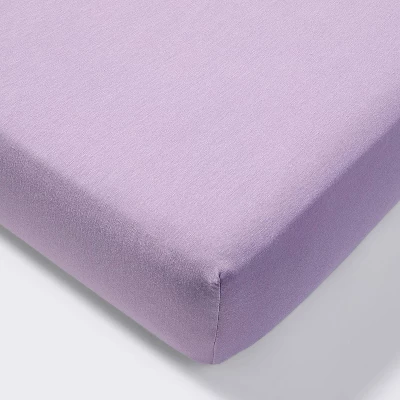 Polyester Rayon Fitted Crib Sheet - Purple - Cloud Island™ 4 Polyester Rayon Fitted Crib Sheet - Purple - Cloud Island™ - Image 4