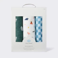 Muslin Swaddle Baby Blanket - Dino Check - 3pk - Cloud Island™ -Little Luxe Store GUEST 54169e0c 1d1d 4752 b234 038a54516cf2