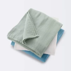 Muslin Swaddle Baby Blanket - Blue Neutrals - 3pk - Cloud Island™ -Little Luxe Store GUEST 55463c61 627d 4347 a65b 0aed92004115