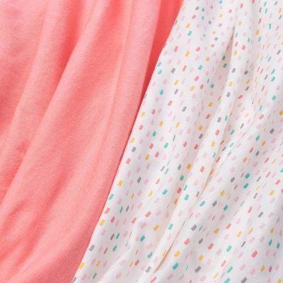 Fitted Play Yard Jersey Sheet - Cloud Island™ Confetti/Coral 2pk 1 Fitted Play Yard Jersey Sheet - Cloud Island™ Confetti/Coral 2pk