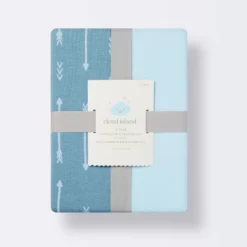 Jersey Fitted Crib Sheet - Blue Arrows And Solid Blue - 2pk - Cloud Island™ 5 Jersey Fitted Crib Sheet - Blue Arrows And Solid Blue - 2pk - Cloud Island™ -Little Luxe Store GUEST 5671d205 627a 4abb afba 943d5870fdfa