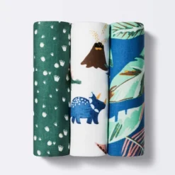 Muslin Swaddle Blanket Dino-snore - Cream/Blue/Green - 3pk - Cloud Island™ 5 Muslin Swaddle Blanket Dino-snore - Cream/Blue/Green - 3pk - Cloud Island™ -Little Luxe Store GUEST 5977d718 f613 4731 b3c3 73004dfebd4b