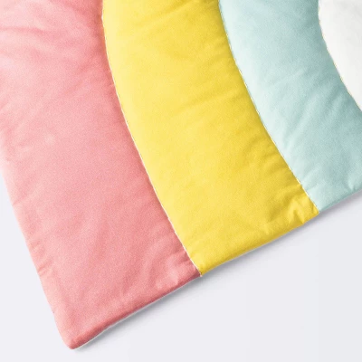 Quilted Floor Blanket And Playmat - Rainbow - Cloud Island™ 3 Quilted Floor Blanket And Playmat - Rainbow - Cloud Island™ - Image 3