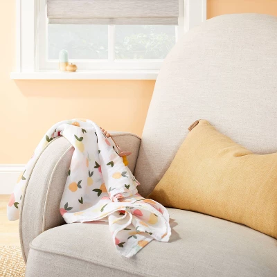 Muslin Swaddle Blanket Citrus - Cloud Island™ White/Orange 1 Muslin Swaddle Blanket Citrus - Cloud Island™ White/Orange