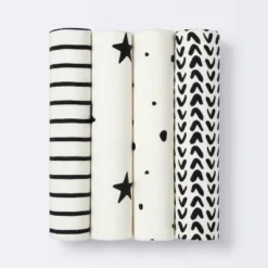 Flannel Baby Blanket - Cloud Island™ - Black/White - 4pk 5 Flannel Baby Blanket - Cloud Island™ - Black/White - 4pk -Little Luxe Store GUEST 5c421cc6 de1e 4e0c a502 8fa0c3e5b3a0