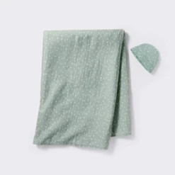 Hospital Muslin Swaddle And Hat Gift Set - 2ct - Green - Cloud Island™ -Little Luxe Store GUEST 5c9b3fa2 d1e7 4c7d 85f1 e315a40c1f90