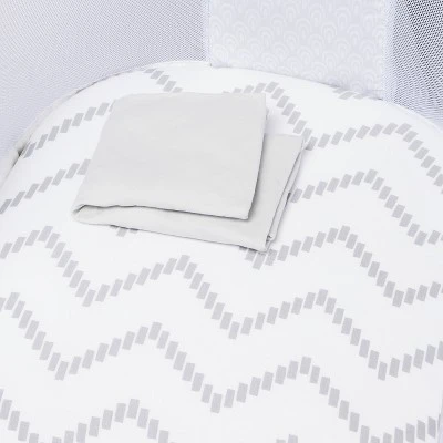 Jersey Bassinet Sheet - Cloud Island™ Gray Chevron And Solid Gray - 2pk 2 Jersey Bassinet Sheet - Cloud Island™ Gray Chevron And Solid Gray - 2pk - Image 2