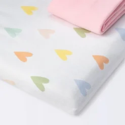 Fitted Playard Jersey Sheet - Cloud Island™ Hearts/Pink 2pk 5 Fitted Playard Jersey Sheet - Cloud Island™ Hearts/Pink 2pk -Little Luxe Store GUEST 612b371a 92b3 48c7 a50f 6001e4b6e24f