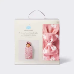 Hospital Muslin Swaddle And Headwrap Gift Set - Pink - Cloud Island™ -Little Luxe Store GUEST 6143ec75 76b9 4adc 88fa d584a665484a
