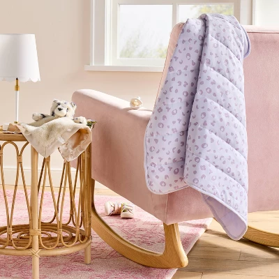 Rayon From Bamboo Jersey Quilted Blanket - Leopard - Purple - Cloud Island™ 1 Rayon From Bamboo Jersey Quilted Blanket - Leopard - Purple - Cloud Island™
