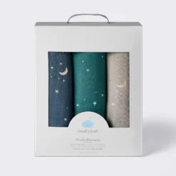 Muslin Swaddle Baby Blanket - Cool Metallic - 3pk - Cloud Island™ -Little Luxe Store GUEST 680d0ea9 d964 4b15 8100 4e6cac93e487