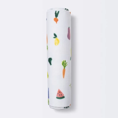 Muslin Swaddle Blanket - Cloud Island™ Fruits And Veggies 4 Muslin Swaddle Blanket - Cloud Island™ Fruits And Veggies - Image 4