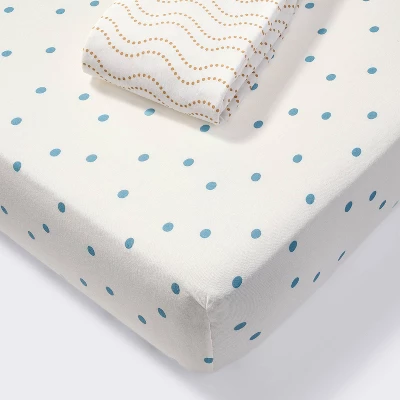 Fitted Jersey Crib Sheet - Dots & Squiggles - 2pk - Cloud Island™ 4 Fitted Jersey Crib Sheet - Dots & Squiggles - 2pk - Cloud Island™ - Image 4