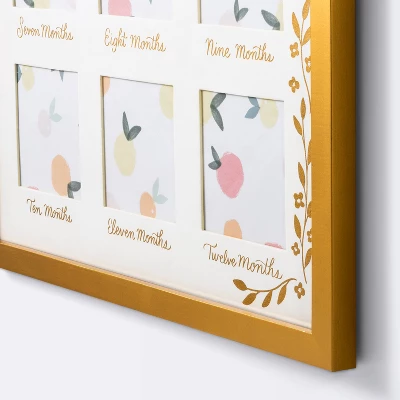 Milestone 4" X 4" Image Opening Picture Frame - Gold Floral - Cloud Island™ 2 Milestone 4" X 4" Image Opening Picture Frame - Gold Floral - Cloud Island™ - Image 2